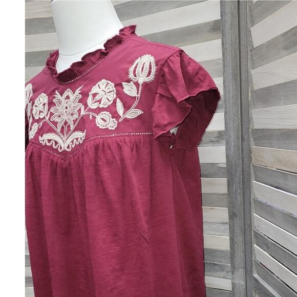 Flutter Sleeve Embroidered Top | Knox Rose | Small - Picture 4 of 9